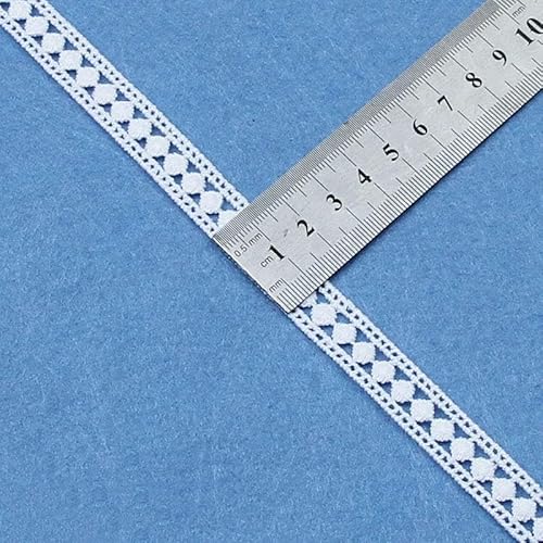 5 Yards weißer Baumwoll-Spitzenbesatz mit Stickerei, Stoff, DIY, handgefertigtes Bastelmaterial, Nähen von Kleidungszubehör-W1807-05A-5 Yards von ZFISH