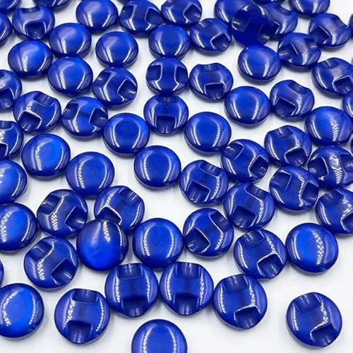 50 Stück 12,5 mm Hemdknöpfe aus Kunstharz, Perlmuttknöpfe, Nähzubehör, Basteln, Marineblau, 50 Stück von ZFISH