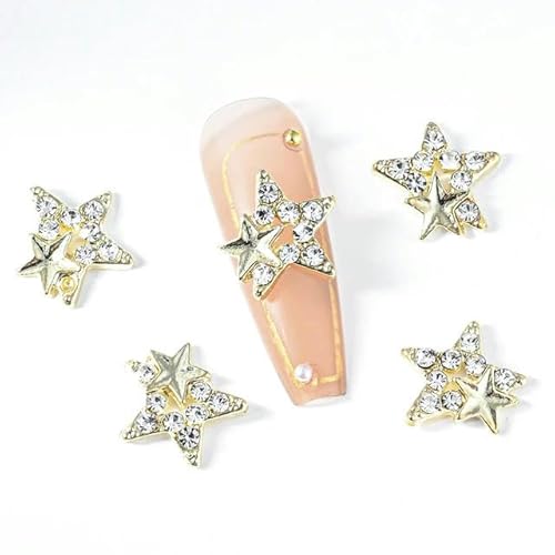 7 Stile Luxus-Diamant-Nagel-Charms, 3D-Legierung, AB/Perlenschmuck, Glitzer, Zirkon, Strass-Dekorationen, Maniküre-Zubehör, 10 Stück-JE1223 (10 Stück) von ZFISH