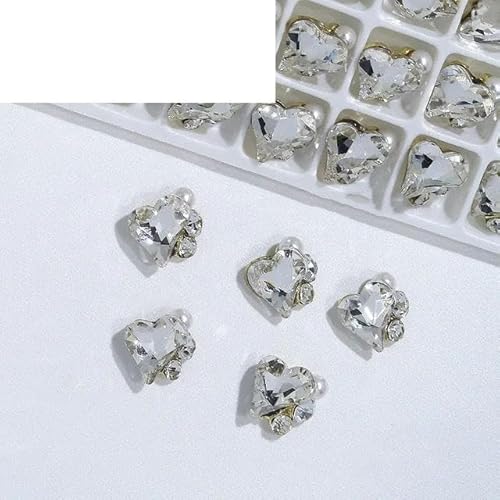 7 Stile Luxus-Diamant-Nagel-Charms, 3D-Legierung, AB/Perlenschmuck, Glitzer, Zirkon, Strass-Dekorationen, Maniküre-Zubehör, 10 Stück-JE1257-6 (10 Stück) von ZFISH