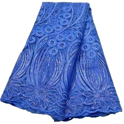 Afrikanische Tüllspitzenstoffe für Damen, Abendkleider, rotes französisches Sticknetz, Paillettenperlenstoff, 5 Yards Stoff-jl1755-5yard von ZFISH