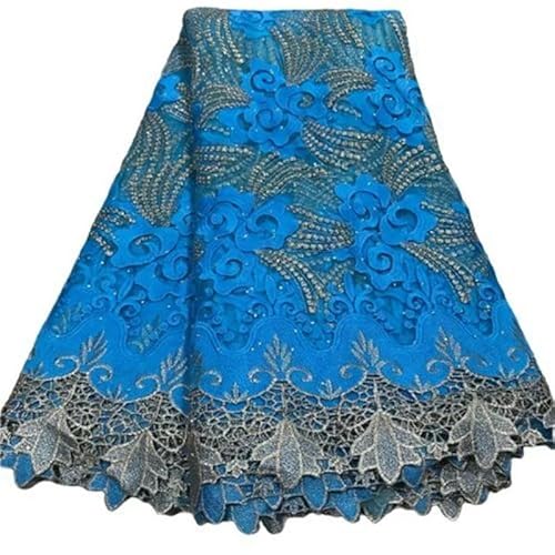 Afrikanischer Tüll-Spitzenstoff, glänzende Pailletten, Baumwoll-Hochzeits-Partykleid, Nähstickerei, 2,5 Yards, 2024-jl17528-5yard von ZFISH