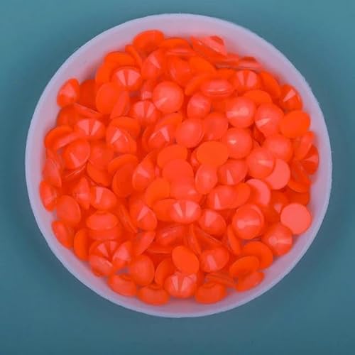 Alle Größen Glas Nachtleuchtende Fluoreszenz Kristall Neon Nicht Hot Fix Strass Flatback Strass Stoff Kleidung Nagelkunst Dekorationen-Orange-Mix s6-30 10 Gramm von ZFISH