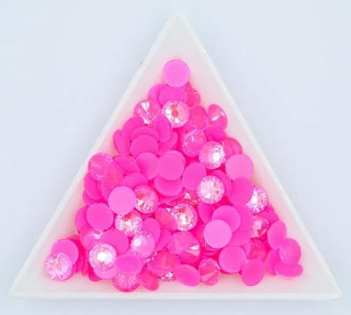 Alle Größen Glas Nachtleuchtende Fluoreszenz Kristall Neon Nicht Hot Fix Strasssteine Flatback Strass Stoff Kleidung Nagelkunst Dekorationen-Rose AB-ss10 1440 Stück von ZFISH