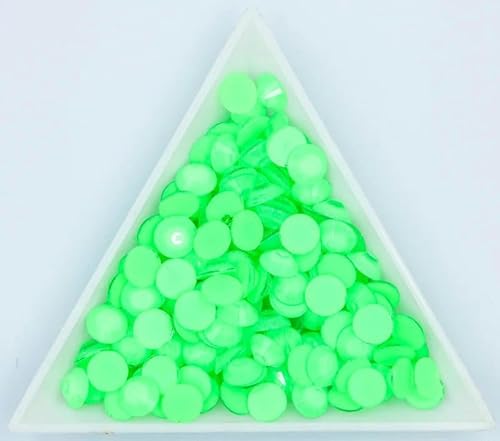 Aurora//Grün glänzende fluoreszierende leuchtende Mischung SS6-SS30, nicht Hotfix-Neon-Strasssteine, nachtleuchtende elektrische Nagelkunst-Dekorationen, Peridot, SS16, 1 von ZFISH