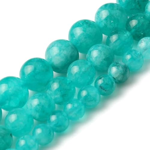 Echte natürliche blaue Steinperlen, Türkis, Achate, Jade, Tigerauge, runde Perlen für die Schmuckherstellung von DIY-Paararmbändern-Jade, 4,0 mm, ca. 91 Stück von ZFISH