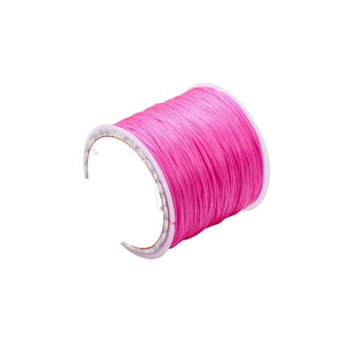 Elastischer Faden, rund, 0,7 mm, Kristallschnur, Nylon-Gummi, Dehnbare Kordel, elastisches Seil zur Herstellung von Schmuck, Perlenarmbändern, Rosa, 10 Meter von ZFISH