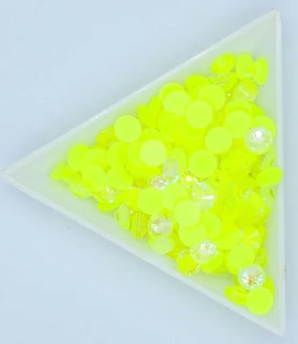 Fluoreszierende Glas-Nagelkunst, nicht Hotfix-Strasssteine SS4-30, Strass-Nagelkunst-Dekorationen, leuchtender Kristall AB-Citrin AB-Mix SS6-SS30, 10 Gramm von ZFISH