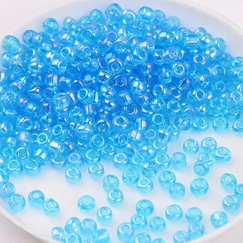 Glasreisperlen in verschiedenen Größen, 1,5–4,0 mm, transparente Farbe, Streuperlen, DIY-Perlenquasten-Zubehör, Aqua Bohemica AB-011, 2 mm, 32.000 Stück von ZFISH