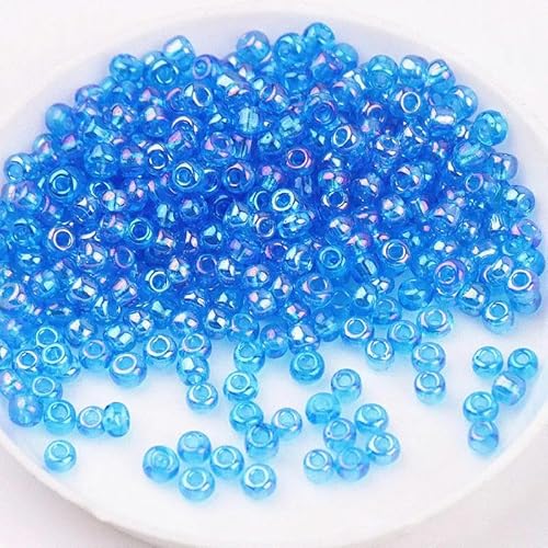 Glasreisperlen in verschiedenen Größen, 1,5–4,0 mm, transparente Farbe, Streuperlen, DIY-Perlenquasten-Zubehör – aque bohemica AB-012 – 2 mm, 32.000 Stück von ZFISH