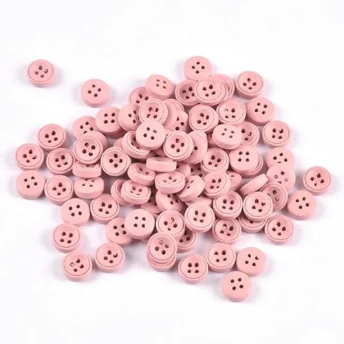 Mehrfarbige, runde Holzknöpfe zum Nähen, 4 Löcher, Nähzubehör für Kleidungsstücke, DIY, Scrapbooking, Basteln, 9 mm, 100 Stück-1 von ZFISH