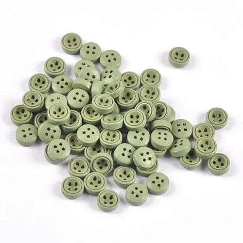 Mehrfarbige, runde Holzknöpfe zum Nähen, 4 Löcher, Nähzubehör für Kleidungsstücke, DIY, Scrapbooking, Basteln, 9 mm, 100 Stück-4 von ZFISH