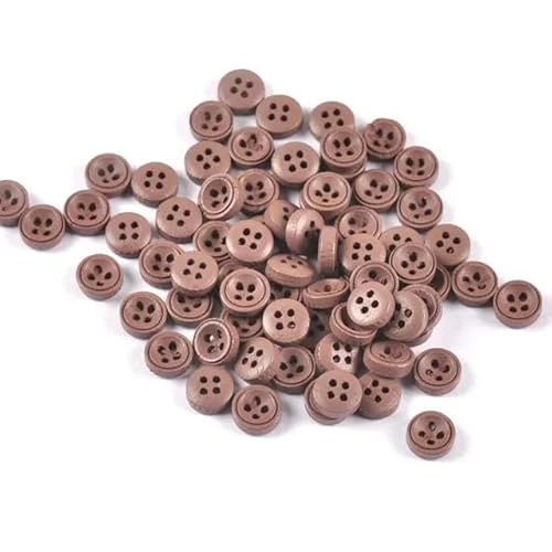 Mehrfarbige, runde Holzknöpfe zum Nähen, 4 Löcher, Nähzubehör für Kleidungsstücke, DIY, Scrapbooking, Basteln, 9 mm, 100 Stück-7 von ZFISH