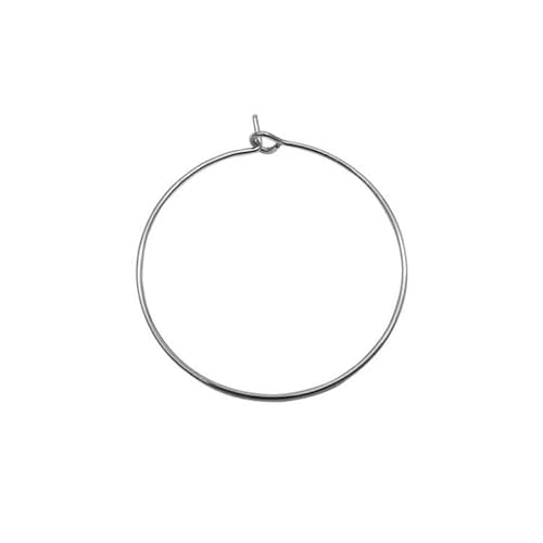 Messing 18K vergoldet Kreis Ohrhaken Blank Creolen Ohrringe Loop Verbinder DIY handgemachte Ohrhänger Schmuckherstellung Zubehör-Rhodium-40mm von ZFISH