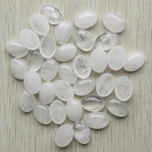 Mode naturstein gemischten Oval perlen für Schmuck & Kleidung Zubehör 13x18mm großhandel 30 teile/los-weiß kristall von ZFISH