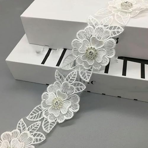 NEU Organza-Stickerei Perlen Simulation Blumenspitze Stoff Applikation Hut Kopfschmuck Hochzeitskleid Kostüm Rock Patch Dekoration-5 Blumen Preis_a von ZFISH