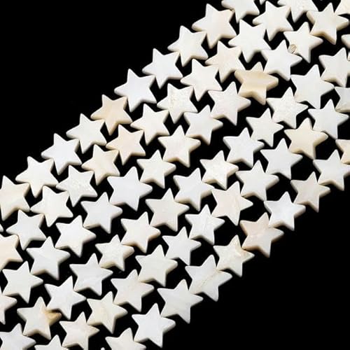 Natürliche weiße Muschelperlen, Perlmutt, flache ovale Zähne, Stern, Süßwasser-Chip-Perlen zur Schmuckherstellung, DIY-Halsketten-Armband, 45 Stück von ZFISH