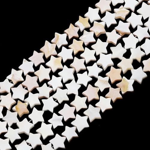 Natürliche weiße Muschelperlen, Perlmutt, flache ovale Zähne, Stern, Süßwasser-Chip-Perlen zur Schmuckherstellung, DIY-Halsketten-Armband, 55 Stück von ZFISH