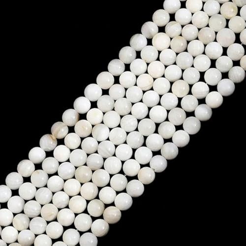 Natürliche weiße Muschelperlen, Perlmutt, flache ovale Zähne, Stern, Süßwasser-Chip-Perlen zur Schmuckherstellung, DIY-Halsketten-Armband, 65 Stück von ZFISH