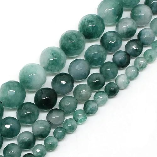 Natursteinperlen, grünes Katzenauge, Malachit, Achate, Kristalljade, runde lose Perlen zur Schmuckherstellung, DIY-Zubehör, 15 Zoll, facettierter Chalcedon, 1–4,0 mm, 91 Perlen von ZFISH