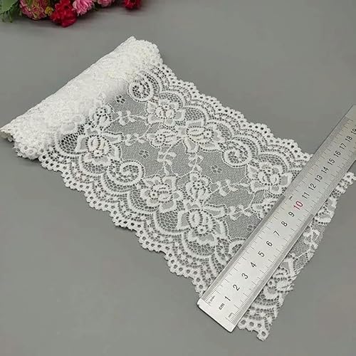 Neu 1 Yard Blumenmuster 15 cm breit elastische Spitze Stoffband Spitzenbesatz Band DIY Handwerk Stoff Breite afrikanische Stoffe Stretch-A-025 von ZFISH