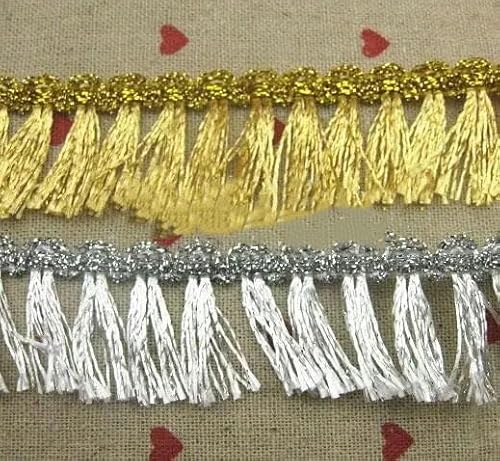 Neu 2 Meter/los 3CM Fringe Gold Silber Spitze Quaste Trimmen Spitze Garnituren von ZFISH