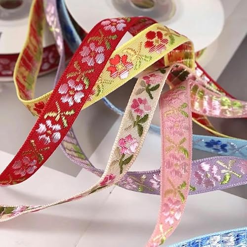 Neue 10 mm 5 Yards Ethno-Stil Stickerei Liebe Blumen Spitzenband DIY Nationaltracht von Hand Kleidungszubehör Band Spitze-5 Yards_a-10 mm von ZFISH