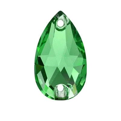 Neue Strass-Tropfen aus Glaskristall zum Aufnähen, flache Rückseite, Strass-Perlen für die Herstellung von DIY-Kleidung und Schmuck-Peridot, 11 x 18 mm, 24 Stück von ZFISH