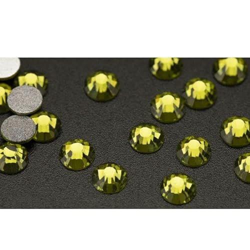 Nicht Hot Fix Flatback Strasssteine und Dekorationen Kristall Nail Art Zubehör Nagelaufkleber Glitzerstein Diamant DIY-Olivin-SS6 (1440 Stück) von ZFISH