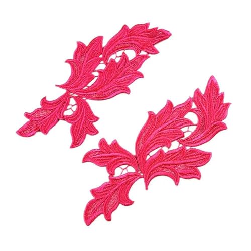 Paar fluoreszierendes Pink-1 Spitzenapplikation Patch Tango Latein Tanz Ballett Kostüme Kleid Nähen Basteln DA89 DA-0101 JA-029-DA95-1 Paar von ZFISH