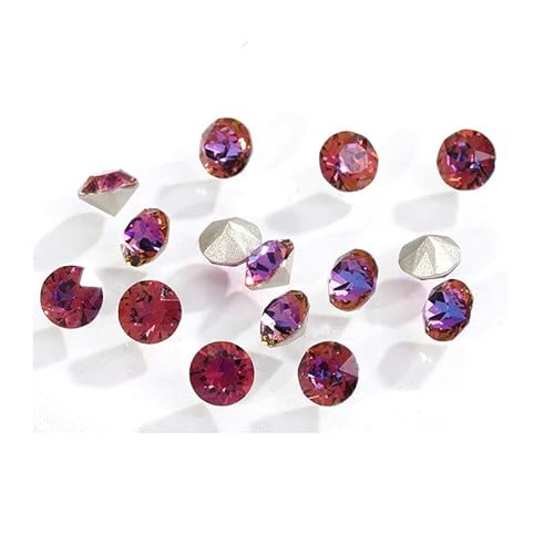 Runde Strasssteine, Diamantglaskristalle, Glitzer, 3/4/5/6/7/8/10 mm, Dekoration, spitze Schmuckherstellung, Aufkleben auf Nägel, DIY-Zubehör, Violettblau, 10 mm, 20 Stück von ZFISH