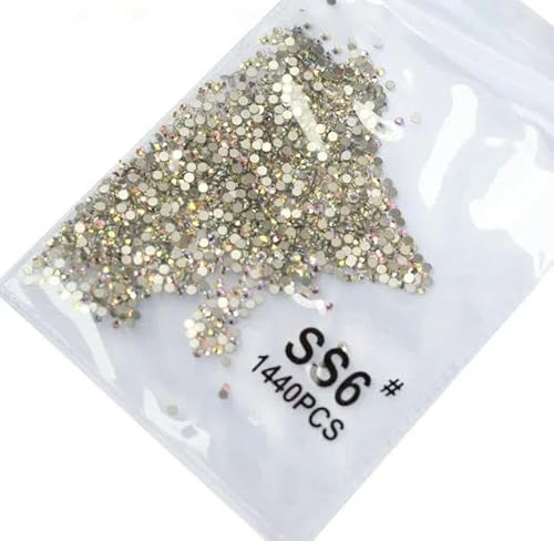 SS3-SS8 1440 Stück Kristall AB Gold 3D Nicht Hotfix FlatBack Strass Nähen & Stoff Kleidung Nail Art Strass Dekorationen-AB ss6 1440 Stück von ZFISH