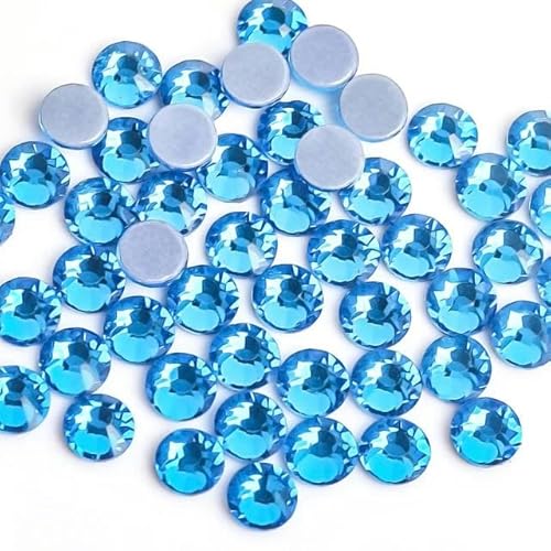 SS6-SS30 40 Farben Crystal AB Better Hot Fix Strasssteine, Glas-Strass-Hotfix-Strasssteine zum Aufbügeln, Nähen und Stoffdekorationen-Capri Blue-ss16 1440 Stück von ZFISH