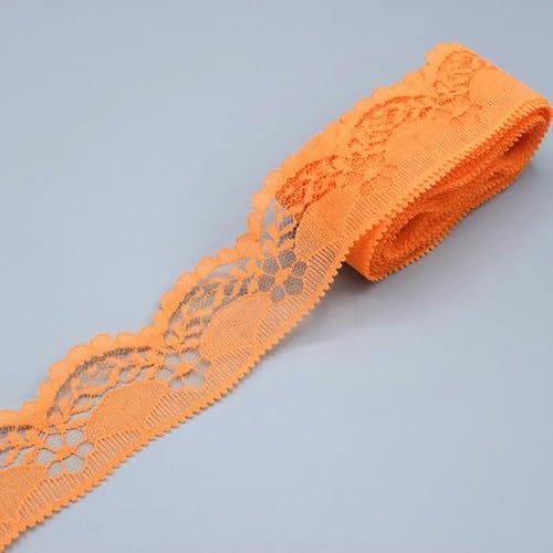 Schöne Spitzenstickerei / 5–10 Yards lang, 40 mm breit, DIY-Nähkleidung, Spitzenband, Schmuckzubehör-orange-10 Yards von ZFISH