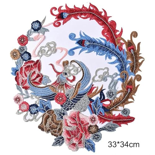 Stück Vogel Phönix Pfau Stickerei Blume Spitze Stoff Patch DIY Kleidung Reparatur Abzeichen Aufnäher für Kleidung-Stil 20 Braun-1 Stück von ZFISH