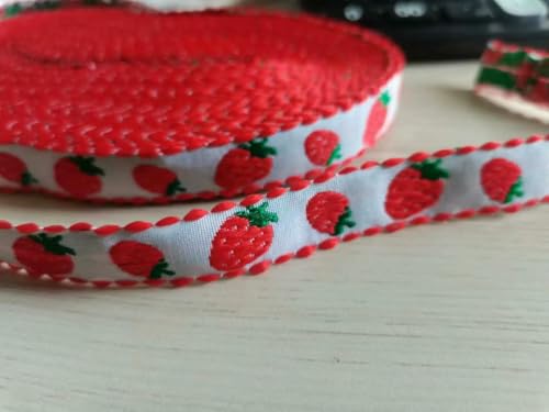 Vintage Erdbeer-Jacquard-Baumwolle, bestickte Spitzenbänder, Stoffbesatz, DIY-Nähen, handgefertigte Bastelmaterialien, 3 Yards, 1,2 cm, SF-2-419-B Vintage Erdbeer-Jacquard-Baumwolle, bestickte Spitzenbänder, Stoffbesatz, DIY-Nähen, handgefertigte Bastelmaterialien, 3 Yards, 1,2 cm, SF-2-419-B von ZFISH