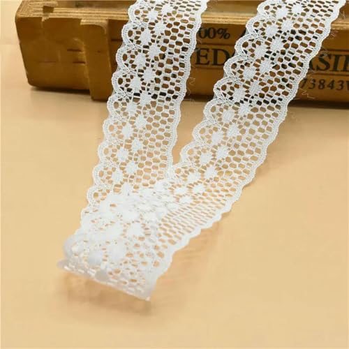 Weißes Spitzenband, 9,1 m, Breite 45 mm, Besatzstoff, DIY, bestickte Kordel zum Nähen, Dekoration, afrikanischer Spitzenstoff, Nr. 14, Breite 3,5 cm, 9,1 m Weißes Spitzenband, 9,1 m, Breite 45 mm, Besatzstoff, DIY, bestickte Kordel zum Nähen, Dekoration, afrikanischer Spitzenstoff, Nr. 14, Breite 3,5 cm, 9,1 m von ZFISH
