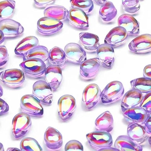 x 9 mm Wassertropfenform Glasperlen Kristall lose Perlen für DIY Schmuckherstellung Basteln Halskette Armband Charm Zubehör-B08722-60 Stück von ZFISH