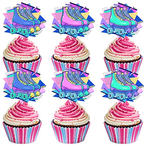 80er Retro 1980 Rollschuhlaufleger Cupcake-Topper von ZFMY Wong