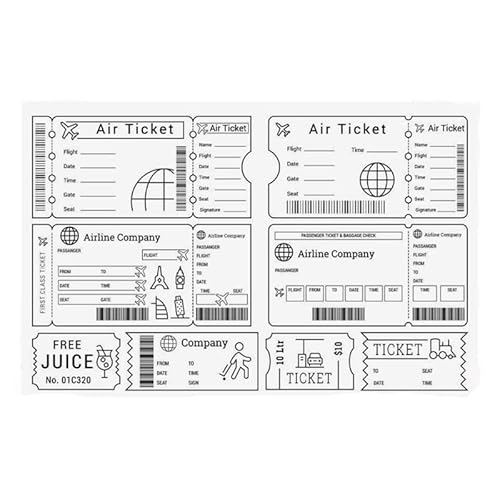 ZFPARTY Flugtickets Stempel Sammelalbum Papier Transparent Klar Handgemachte Dekoration Geschenke Gummistempel für Karte DIY Scrapbooking von ZFPARTY