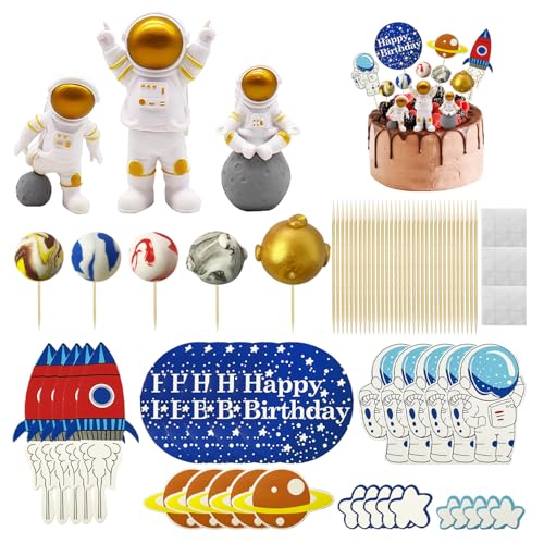 13 Stück Astronauten-Kuchendekorationen, Kinder-Kuchendekorationen, Kreative Kuchendekorationen, Weltraum-Kuchendekorationen, Jungen-Kuchendekorationen, Party-Kuchendekorationen von ZGDEIWGF