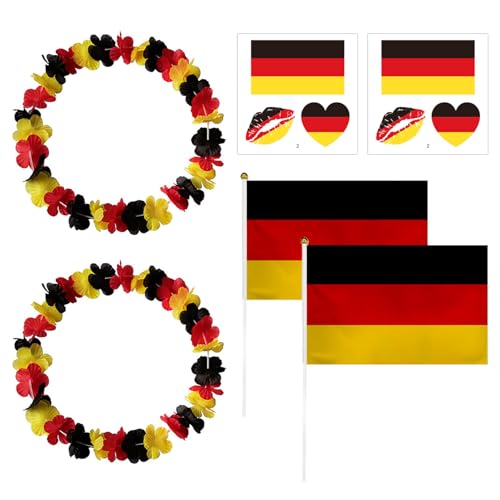 6-Teiliges Deutsches Deko-Set, Mehrfarbige Girlande, Foto-Requisiten, Event-Deko-Zubehör, Dekorative Gesichtsaufkleber, Fächergirlanden-Set von ZGDEIWGF