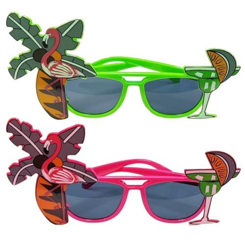 ZGDEIWGF 2 Stück Hawaii-Partybrille, Lustige Sonnenbrille, Party-Sonnenbrille, Flamingo-Sonnenbrille von ZGDEIWGF