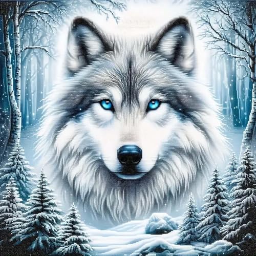 5D DIY Diamond Painting Wolf, 5D Diamant Malerei Set für Erwachsene und Kinder, DIY Vollständige Diamant Kunst Set, DIY Malen nach Zahlen für Anfänger und Profis, Gemälde Wanddekoration (30x30cm) von ZGDYi