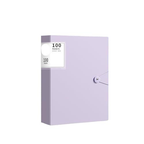 2 Stück 100 Blatt Seiten A4-Aktenordner, große Kapazität, Schnalle, A4-Dokumententasche, zusammenklappbar, mit Einsätzen for die Aufbewahrung von Büromaterial Sichtmappe A4(Purple) von ZGXNYI