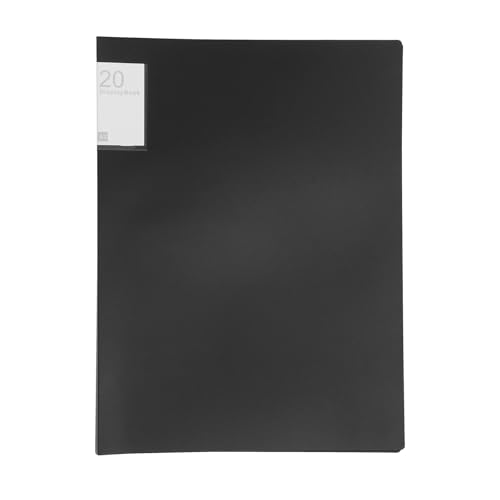 20 Seiten A3 Dateiordner Display Buch Transparent Insert Papier Dokument Organizer Tasche Büro Schulbedarf Sichtmappe A4(Black) von ZGXNYI