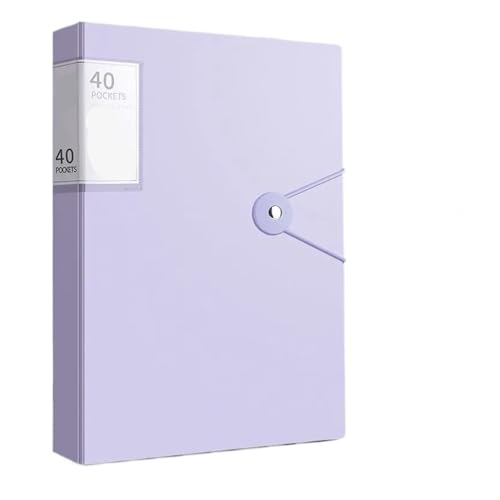 3-teiliges A4-Dateipaket mit 40 Seiten, Budgetbinder, Dateiordner, große Kapazität, Dokumentenheft, Studentenschreibwaren, Schreibtisch-Organizer Sichtmappe A4(Purple-A4) von ZGXNYI