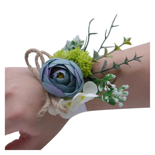 Brautjungfern Handgelenk Blumen 2 Stück Brautjungfern-Handblumen, Damen-Hochzeitsarmband, Braut-, Abschlussball-, Handgelenk-Corsage, erröten rosa Seidenblumen-Corsage für Hochzeit Party Prom Dekorati von ZGXNYI