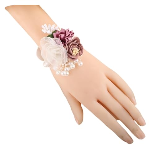 Brautjungfern Handgelenk Blumen 6 Stück Brautjungfern-Handgelenk-Blume, Braut-Hochzeit, einfache Schwestern-Handgirlande, Hochzeitsfeier-Artikel, Handgelenk-Corsage für Hochzeit Party Prom Dekoratione von ZGXNYI