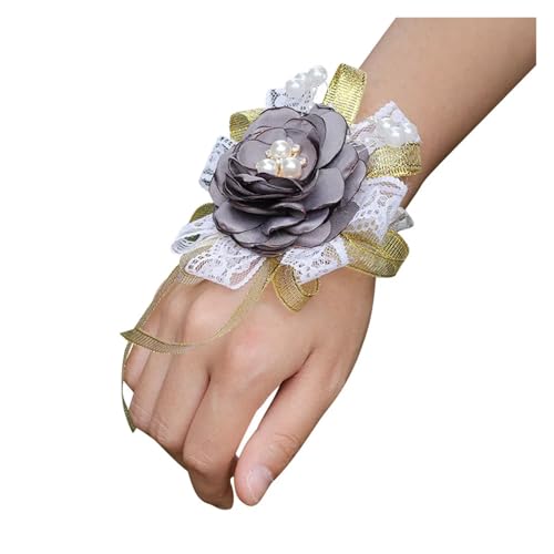 Brautjungfern Handgelenk Blumen Braut Brautjungfer Handgelenk Corsage Leder Rosa Simulation Blumenband DIY Party Hochzeit Zubehör Boutonnieres for Anzüge Hochzeit für Hochzeit Party Prom Dekorationen( von ZGXNYI